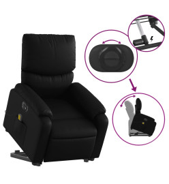 Fauteuil inclinable de massage électrique noir similicuir