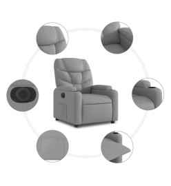 Fauteuil inclinable électrique gris clair tissu