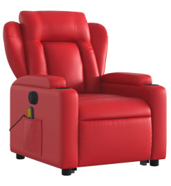 Fauteuil inclinable de massage électrique rouge similicuir