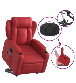 Fauteuil inclinable de massage électrique rouge similicuir