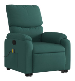 Fauteuil inclinable de massage Vert foncé Tissu