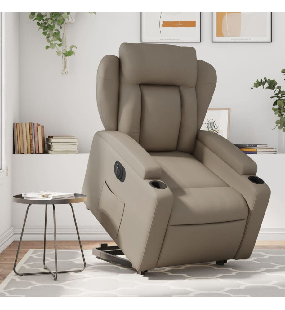 Fauteuil inclinable électrique cappuccino similicuir