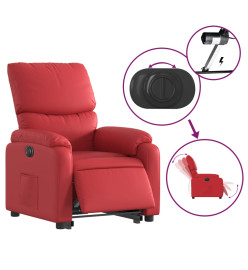 Fauteuil inclinable électrique rouge similicuir