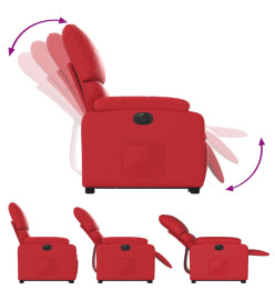 Fauteuil inclinable électrique rouge similicuir