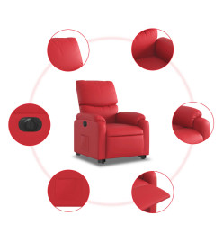 Fauteuil inclinable électrique rouge similicuir