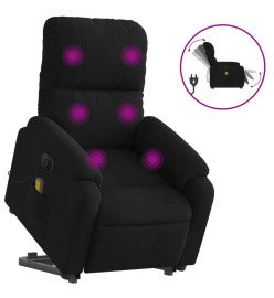 Fauteuil inclinable de massage électrique noir tissu microfibre