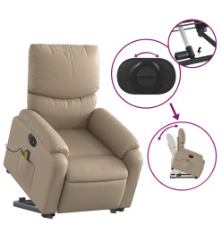 Fauteuil inclinable de massage électrique cappuccino similicuir