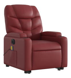 Fauteuil inclinable de massage électrique rouge bordeaux