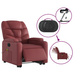 Fauteuil inclinable de massage électrique rouge bordeaux