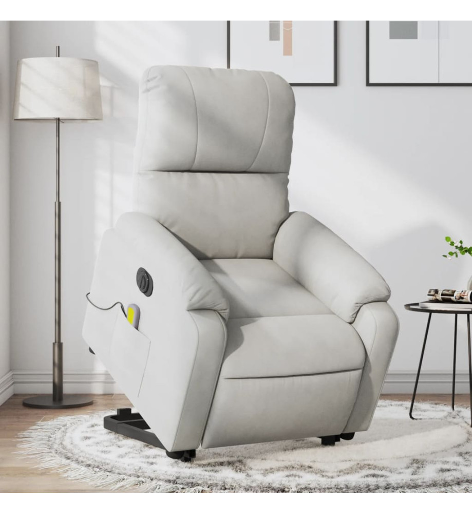 Fauteuil inclinable de massage électrique gris clair