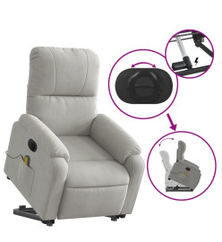 Fauteuil inclinable de massage électrique gris clair