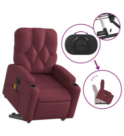 Fauteuil inclinable de massage Rouge bordeaux Tissu