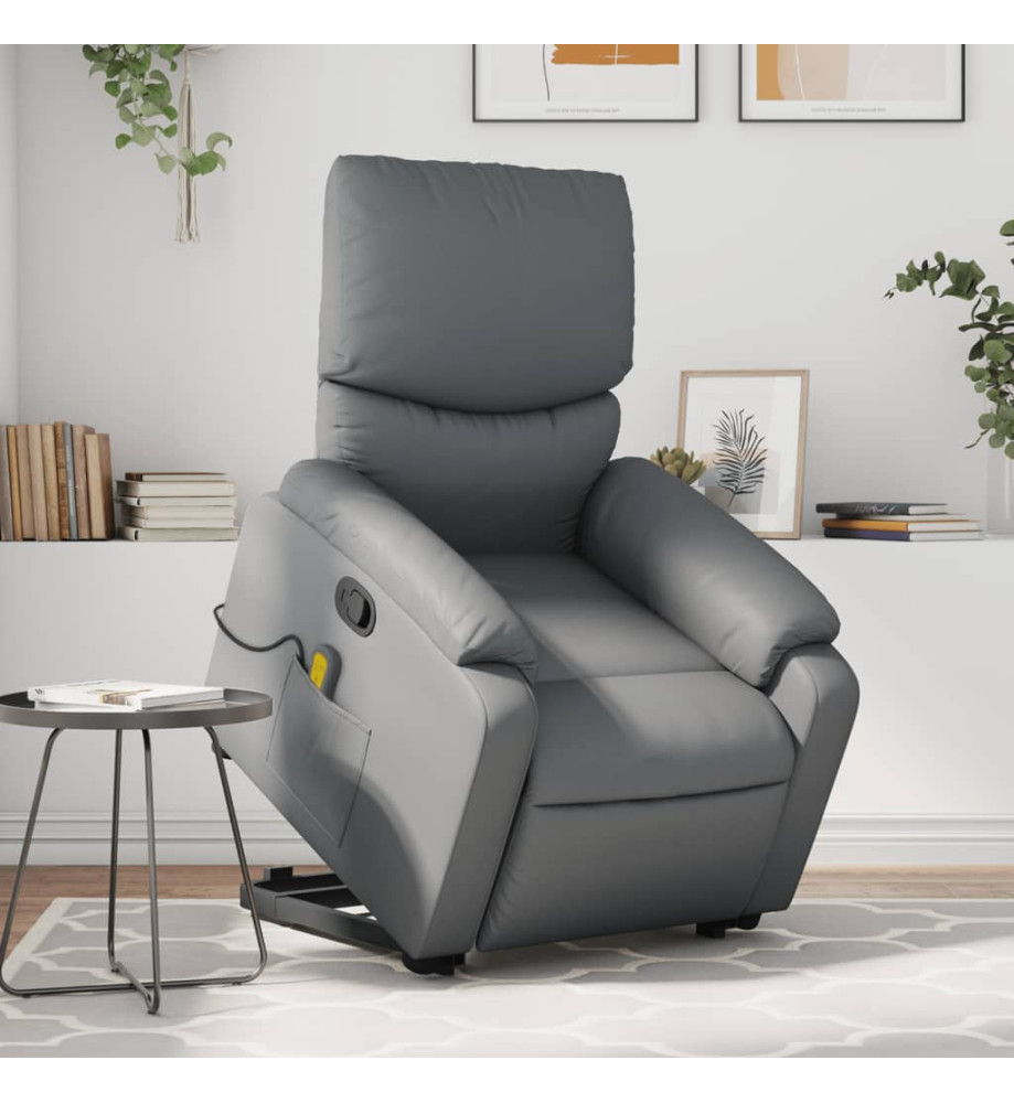 Fauteuil inclinable de massage Gris Similicuir