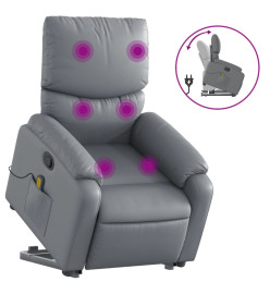 Fauteuil inclinable de massage Gris Similicuir