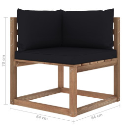 Salon palette de jardin 6 pcs et coussins Bois de pin imprégné