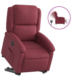 Fauteuil inclinable électrique rouge bordeaux tissu