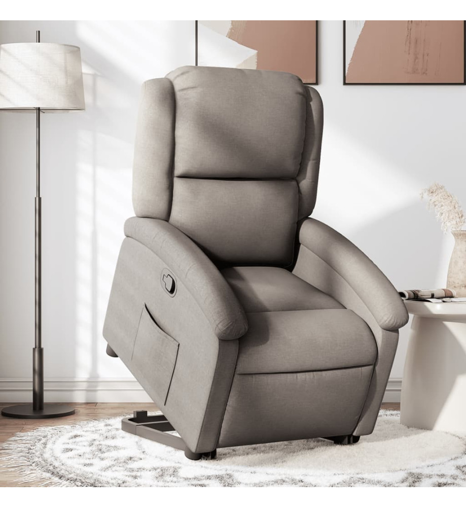 Fauteuil inclinable taupe tissu