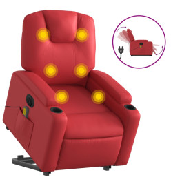 Fauteuil inclinable de massage électrique rouge similicuir