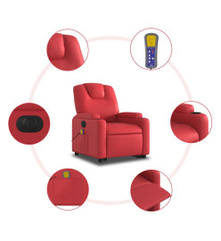 Fauteuil inclinable de massage électrique rouge similicuir