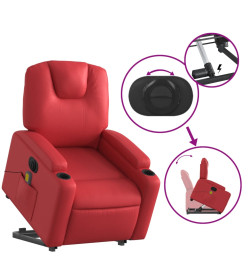 Fauteuil inclinable de massage électrique rouge similicuir