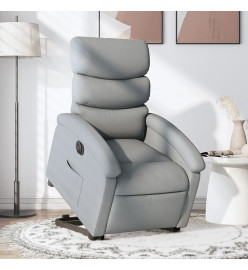 Fauteuil inclinable électrique gris clair tissu