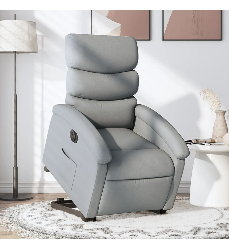 Fauteuil inclinable électrique gris clair tissu