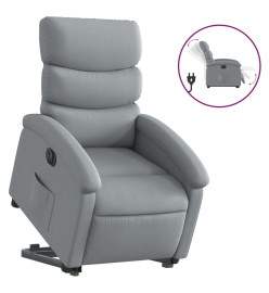 Fauteuil inclinable électrique gris clair tissu