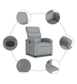 Fauteuil inclinable électrique gris clair tissu