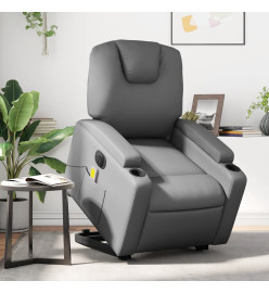 Fauteuil inclinable de massage électrique gris similicuir