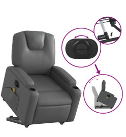 Fauteuil inclinable de massage électrique gris similicuir