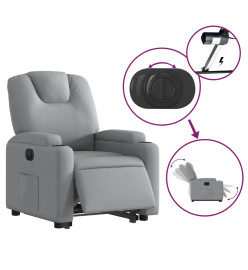 Fauteuil inclinable électrique gris clair tissu