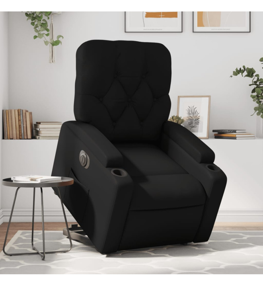 Fauteuil inclinable électrique noir similicuir