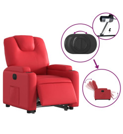 Fauteuil inclinable électrique rouge similicuir