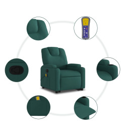 Fauteuil inclinable de massage Vert foncé Tissu