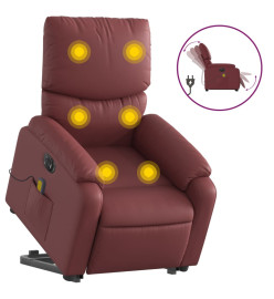 Fauteuil inclinable de massage électrique rouge bordeaux