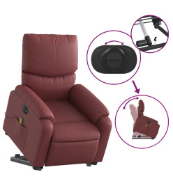 Fauteuil inclinable de massage électrique rouge bordeaux