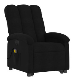 Fauteuil inclinable de massage électrique Noir Tissu