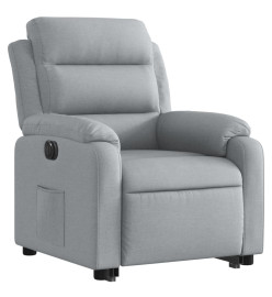 Fauteuil inclinable électrique gris clair tissu