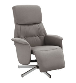 Fauteuil inclinable avec repose-pieds taupe tissu