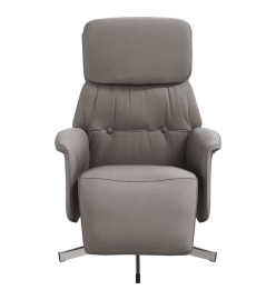 Fauteuil inclinable avec repose-pieds taupe tissu