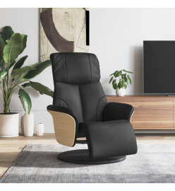 Fauteuil inclinable avec repose-pieds noir similicuir