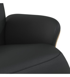 Fauteuil inclinable avec repose-pieds noir similicuir