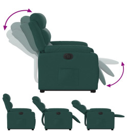 Fauteuil inclinable électrique vert foncé tissu