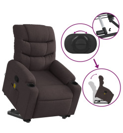 Fauteuil inclinable de massage Marron foncé Tissu