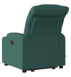 Fauteuil inclinable de massage électrique Vert foncé Tissu