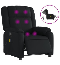 Fauteuil de massage inclinable électrique noir similicuir