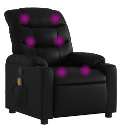 Fauteuil de massage inclinable Noir Similicuir