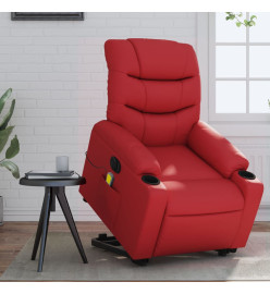 Fauteuil inclinable de massage électrique rouge similicuir