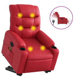 Fauteuil inclinable de massage électrique rouge similicuir