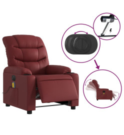 Fauteuil de massage inclinable électrique rouge bordeaux